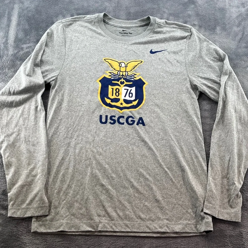 Nike USCGA Coast Guard Academy Dri-FIT Legend LS Tee Gray Mens S M22284